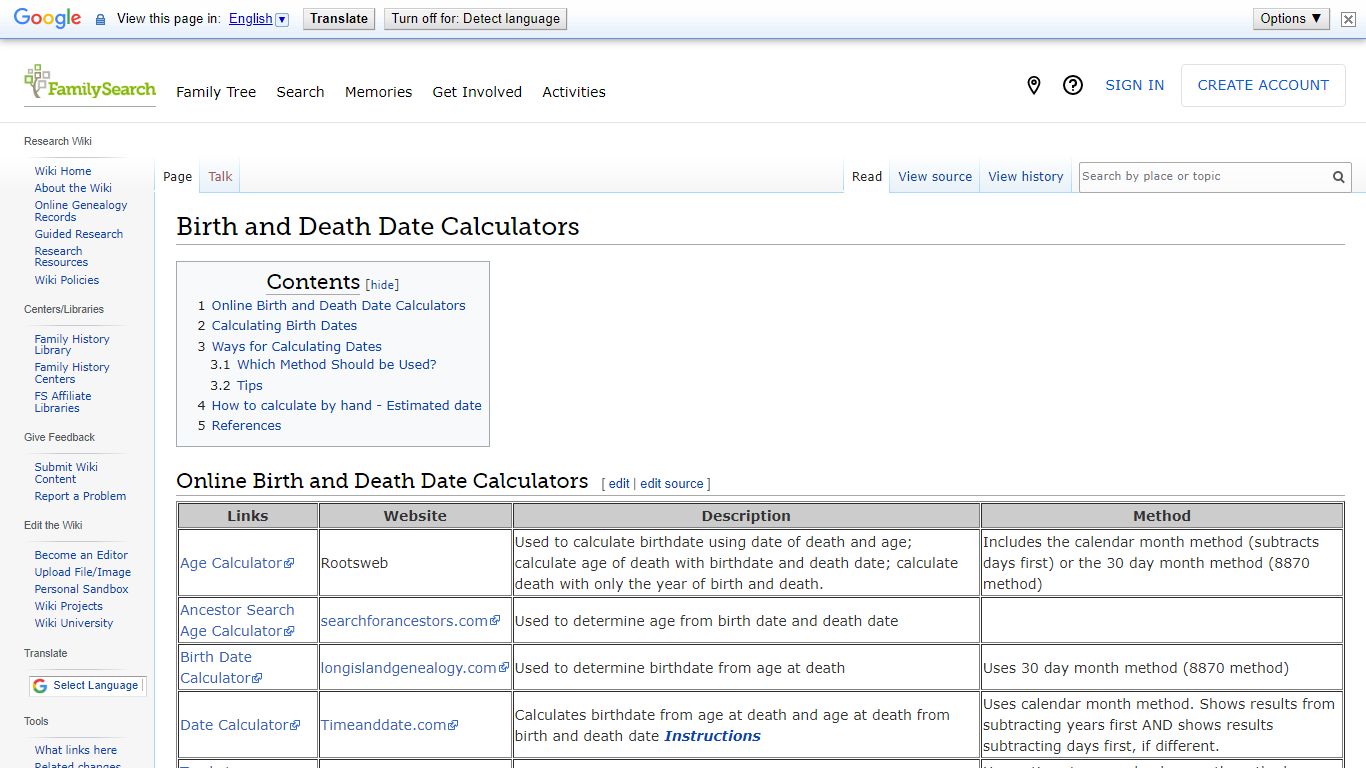 Birth and Death Date Calculators • FamilySearch